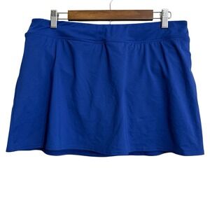 Lands End swim skort women's 16 blue beach pool cruise vacation bikini bottoms